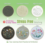 ETSPIL Embroidery Kit for Beginners, 11 Stitches, 4K Video | Pre-Printed Fabric - Image 6
