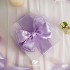 HUIHUANG Lavender Satin Wired Ribbon 2.5 inch Light Purple Double Sided Satin - Image 4