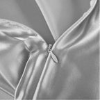 Gray Silk Pillowcase for Women Made in USA, Anti Wrinkle Silk Pillow Cases Queen - Image 3