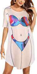Ekouaer Women's Bikini Shirt Cover Up Short Sleeve Cute Bikini Print Cover-Up by EKOUAER