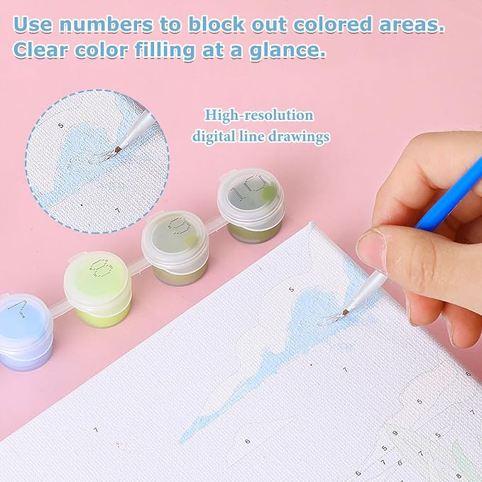 hkejoi American Flag Paint by Numbers Kit - Image 4