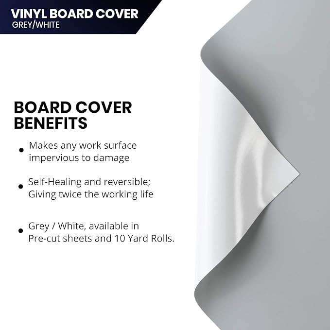 Pacific Arc Vinyl Board Cover. Self Healing and Stain Resistant Gray/White Sheet - Image 4