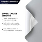 Pacific Arc Vinyl Board Cover. Self Healing and Stain Resistant Gray/White Sheet - Image 4