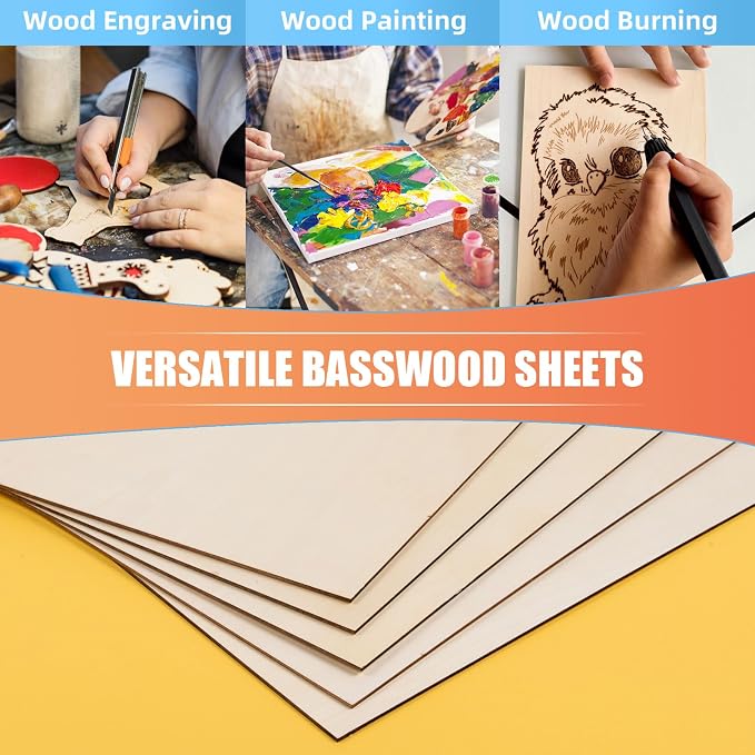 AWIZOM 12 Pack Basswood Sheets for Crafts-18 x 24 x 1/8 Inch- 3mm Thick Plywood - Image 7