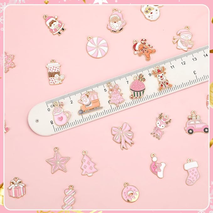 SANNIX 110Pcs/55 Pairs Christmas Charms, Holiday Xmas Enamel Pendants - Image 2
