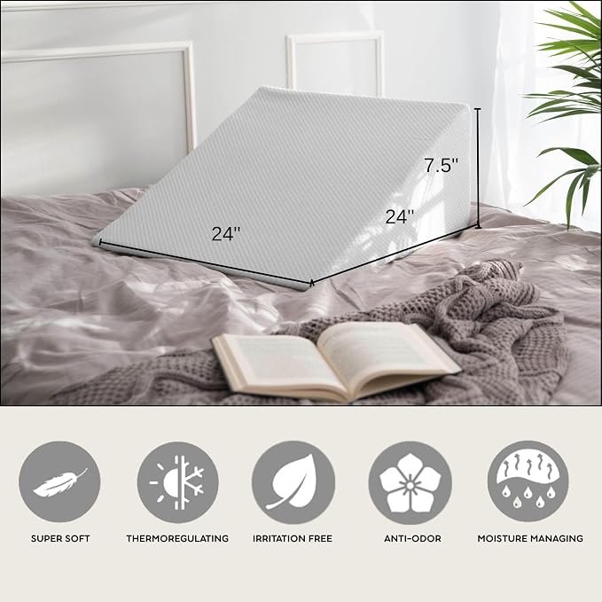 Bamboo Viscose Top Layer Wedge Pillow Case Cover 24" L x 24" W x 7.5" H - Image 4