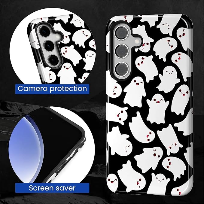 Case for Samsung Galaxy S26 Plus Case, Halloween Ghosts Bats Design- Hybrid - Image 2