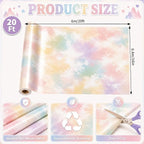 Pastel Tie-Dye Bulletin Board Roll Non-Woven Fabric Poster 16in X 20ft | Back - Image 2