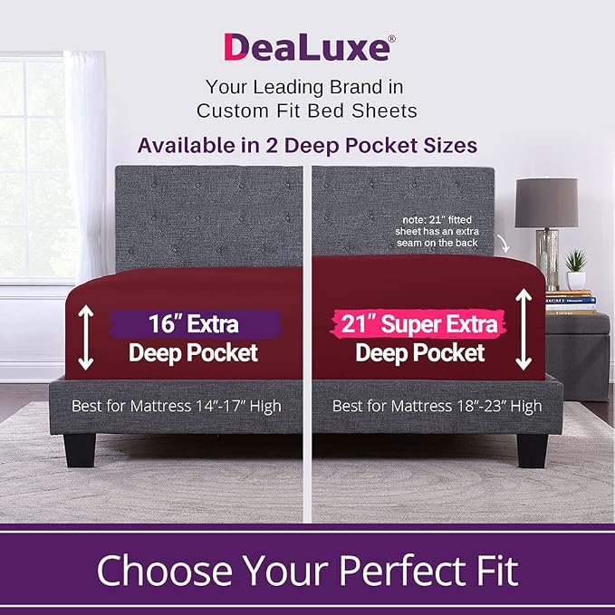 Queen Fitted Sheet Only Deep–Pocket – Extra Deep Pocket Queen Fitted Sheet – - Image 2