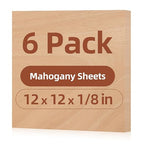 Rowood Mahogany Plywood Sheets for Laser Cutting, 6 Pack 3mm Thin Unfinished by RowoodAssembleArtDecorateLife