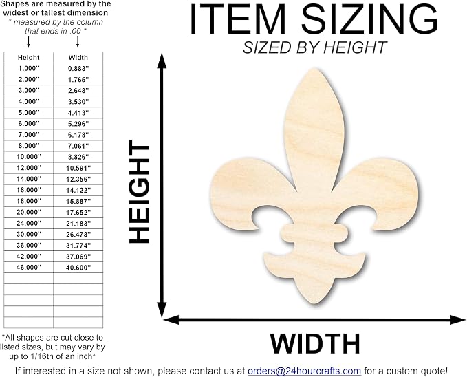 Unfinished Wood Fleur di Lis Shape | Saint's Football | France | DIY Craft - Image 3
