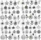WOCRAFT 120pcs Antique Silver Fower Charm by WOCRAFT