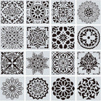 16 Pcs Mandala Stencils for Painting, 6x6 Inch Reusable Geometric Layering - Image 2