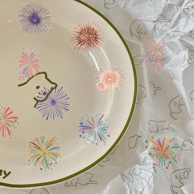 50Pcs Firework for Scrapbooking, Self-Adhesive Transparent Stickers Scrapbook - Image 3