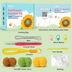 Totiro Crochet Kit for Beginners, Sunflower Amigurumi Starter Kit, Easy DIY - Image 4