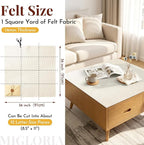 Large Felt Fabric Sheet 36 x 36 Inch, 1.6mm Thick | Soft nonwoven felt - Image 2