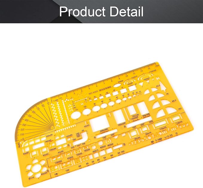 Utoolmart 4355 Architectural Drawing Template Ruler, Designers and Students - Image 4