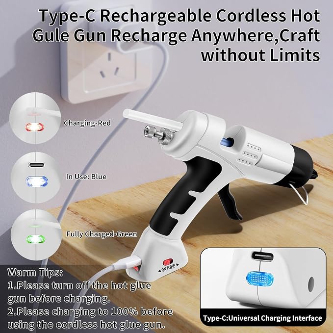 Cordless Hot Glue Gun, Fast Preheating - Image 5