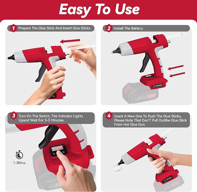 100W Cordless Hot Glue Gun Compatible - Image 4