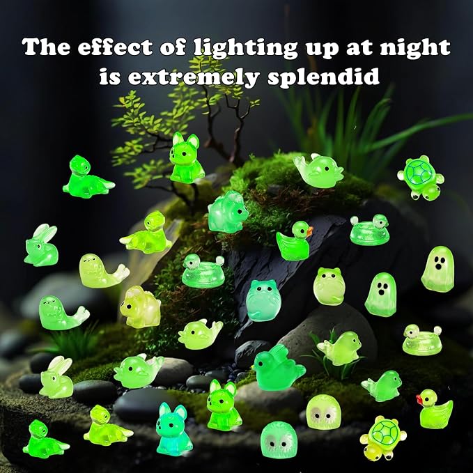 130 Pcs Luminous Mini Resin Animal Tiny Resin Animals Miniature Little Animal - Image 7