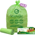 Simply Bio 50-55 Gallon Compostable Trash Bags Liners Flat-Top, Heavy Duty Extra Thick 2 Mil, 208.2 Liter, 12 Bags, Lawn, Yard, and Restaurant Use, ASTM D6400, US BPI, OK Compost Home Certified