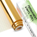 Mirror Gold Permanent Vinyl Roll 12" x 12FT by LyaVinyl