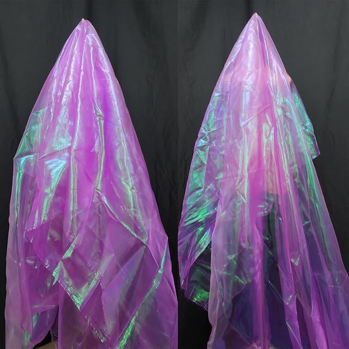 3.3 Yard Magic Rose Purple Organza Fabric - Image 2