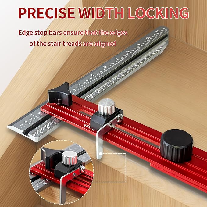 TANYO Stair Tread Template Tool, 8-72 Inches Aluminum Alloy Stair Measuring - Image 3