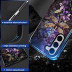 for Samsung Galaxy S23 Plus Case, Stained Glass Dragonfly Pattern Glossy 2 in 1 - Image 4