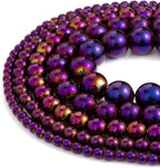 Zenkeeper Purple Hematite for Jewelry Making 6 MM Gemstones Loose Stone Beads by Zenkeeper
