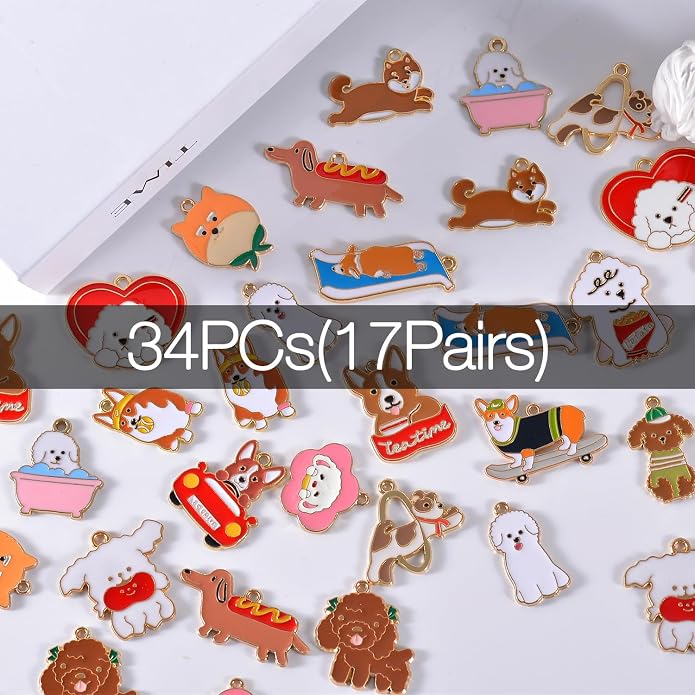 Bulk Gold Enamel Charms for Jewelry Making, Colorful Metal Charms Pendant for - Image 3