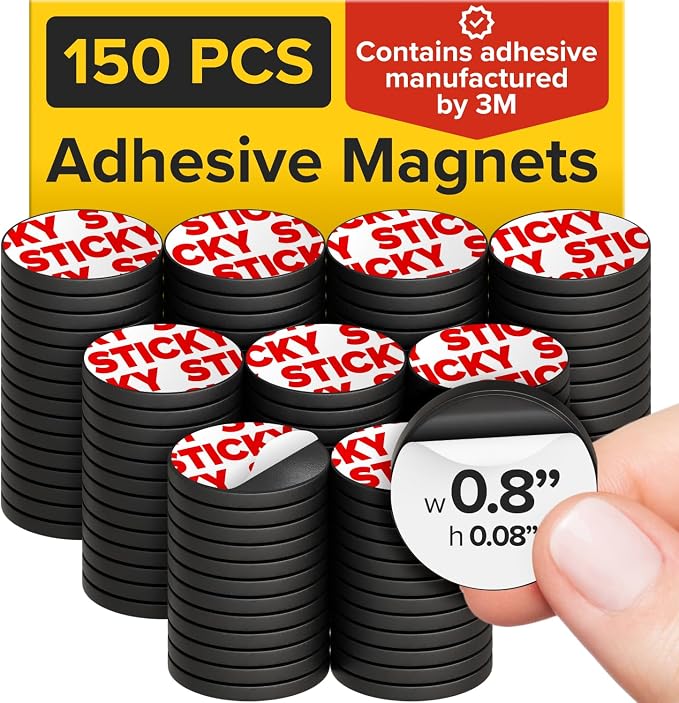 Peel-&-Stick Flexible Adhesive Magnets – 150 pcs Magnetic Dots by X-betMAGNET