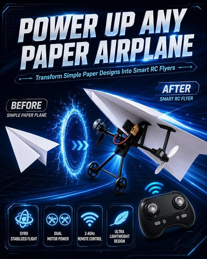 Rc Paper Airplane Motor Kit DIY Model Airplanes Launcher Construction Set - Image 2