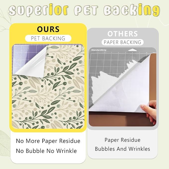 Sage Green Boho Permanent Adhesive Vinyl 12 Sheets 12'' x 10'' | Greenery Water - Image 4