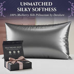 DECOLURE 100% Pure Mulberry Silk Pillow Case Queen Size – Highest Grade 30 - Image 2