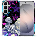 for Samsung Galaxy S26 Case, Skull Star Collage Pattern Glossy 2 in 1 by Teonvpu