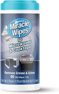 MiracleWipes for Microwaves and Cooktops, Easily Removes Food and Grime Buildup, Safe and Convenient Stove Top Cleaner, Great for Home and Kitchen Use - 60 Count