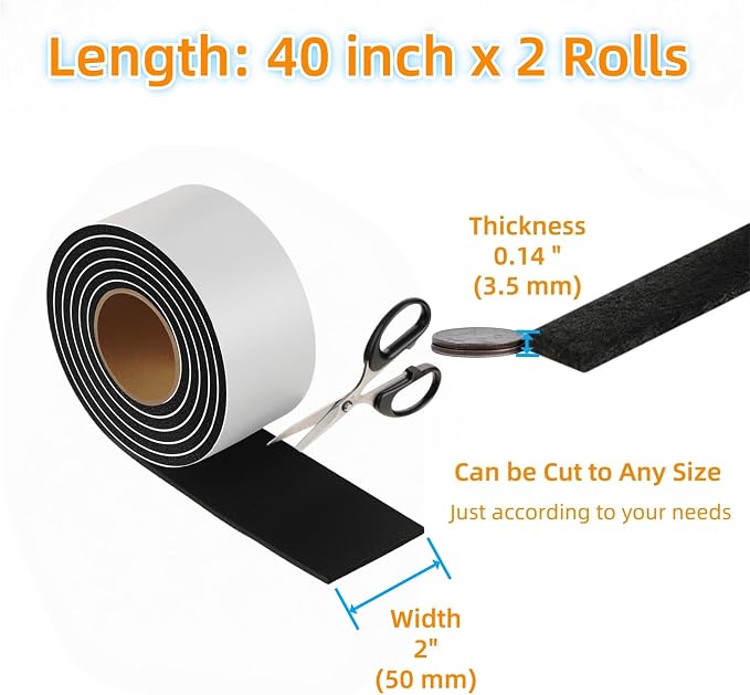 Felt Strips with Adhesive Backing – Furnigear Heavy Duty Cuttable Felt Tape - Image 2