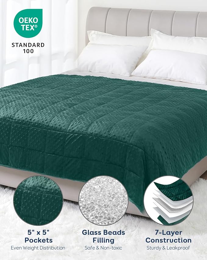 Kivik Cooling Weighted Blanket for Adults, 20 lbs Breathable Minky Dot Heavy - Image 5