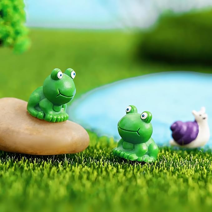 CooBigo 25 Pack Mini Green Frogs Sculpture, Fairy Wild Garden Supplies - Image 3