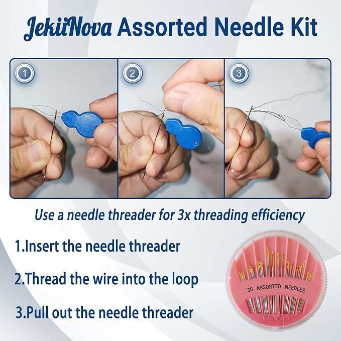 30 Pack Premium Hand Sewing Needles, 6 Sizes Assorted Sewing Needles - Image 3