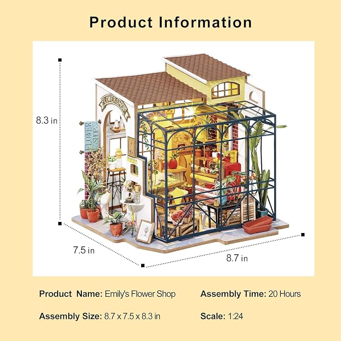 Rolife DIY Miniature House Kit Flower Shop, Tiny House Kit - Image 7