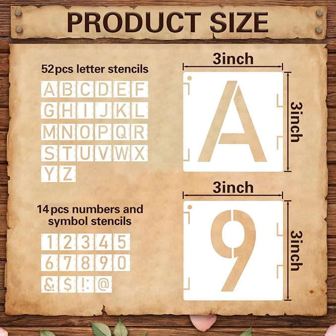 Marspark 66 Pcs Small Stencils for Crafts Reusable 3 Inch Stencils for Painting - Image 2