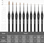 Golden Maple Detail Paint Brushes Set 10pcs Miniature Brushes - Image 6