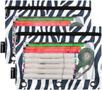Blue White Zebra Print Pencil Pouch - Image 2