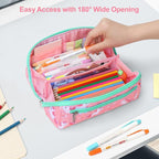 Large Pencil Case for Girls, Aesthetic Kids Pencil Pouch for School, Wide - Image 5