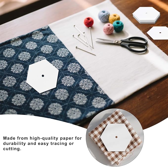 420 PCS Piecing Paper for Quilting 1", 1.5"and 2" Hexagon Quilting Template | - Image 4