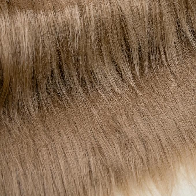 Beige Faux Fur Fabric by The Yard - Image 4