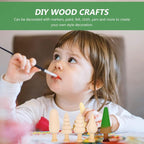 jojofuny Unfinished Wooden Tree Toys 10Pcs Set Small 2.34In DIY Painting Craft - Image 3
