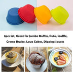 Webake Silicone Cupcake Baking Cups Set of 8, Air Fryer Muffin Pan Jumbo Muffin - Image 4